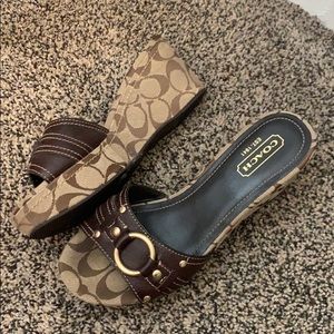 Authentic Coach wedge sandals